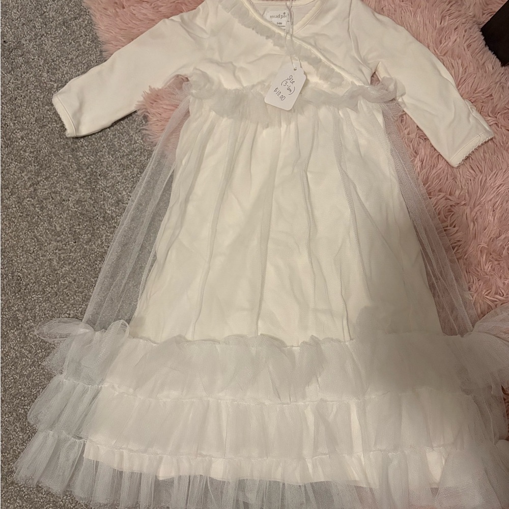 Long Sleeve Dress with Tulle Skirt